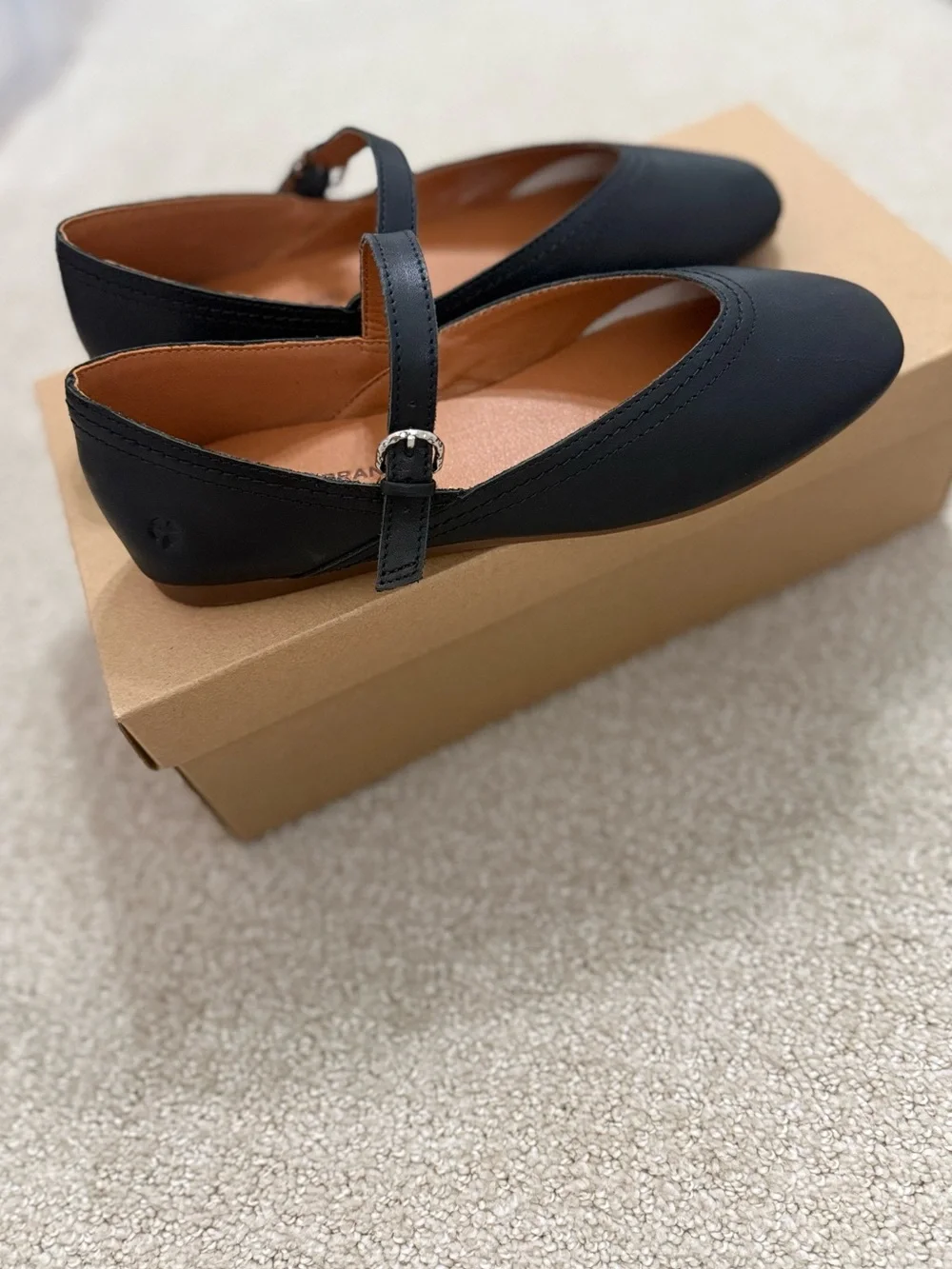 Lucky Brand Black Ballet Flats with Strap